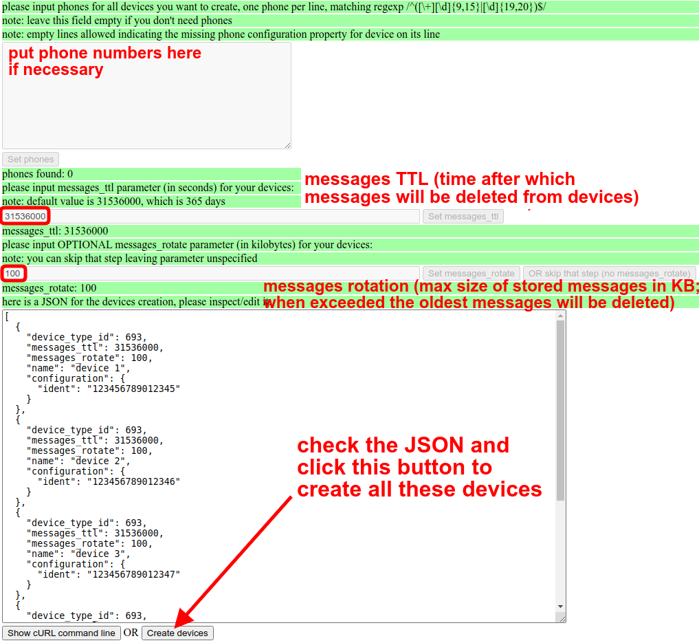 check json and create flespi devices automatically