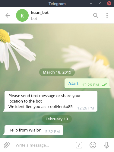 message from wialon in telegram