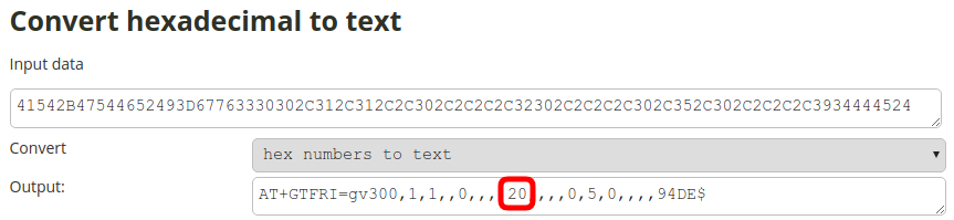 flespi command hex to text
