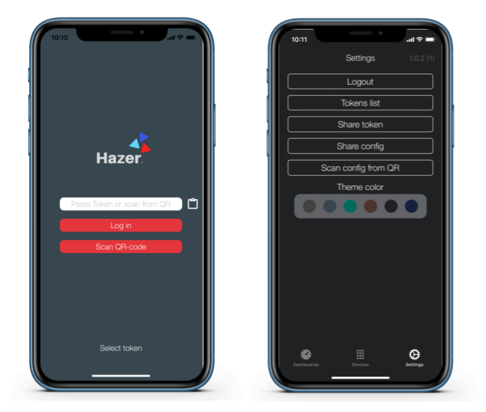 hazer mobile qr code dashboard sharing